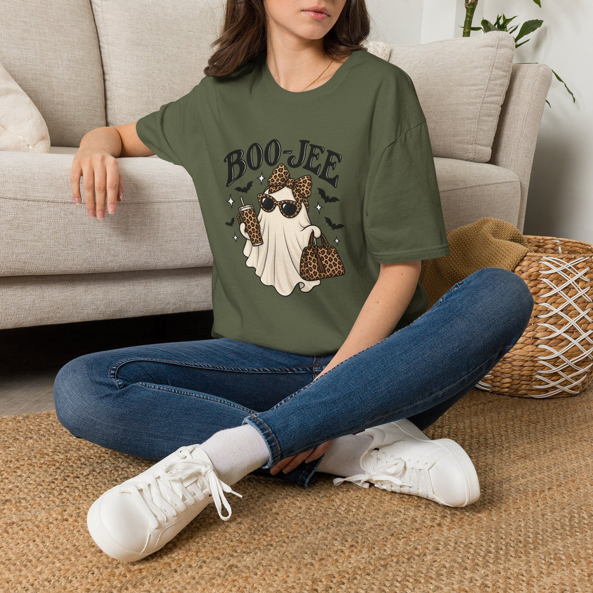 Boo-Jeep Ghost Graphic T-Shirt — Cute Luxury Ghost Halloween Tee