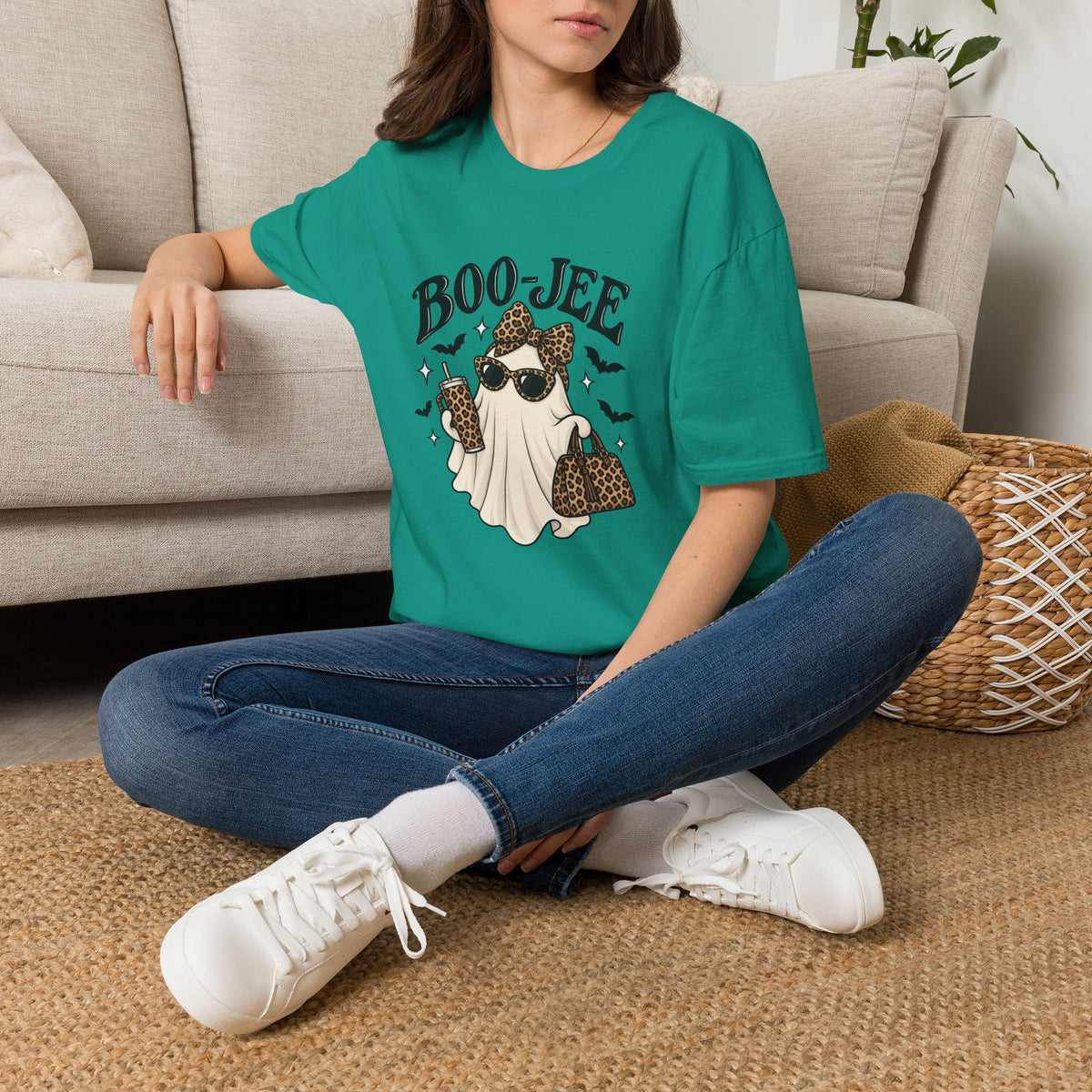 Boo-Jeep Ghost Graphic T-Shirt — Cute Luxury Ghost Halloween Tee