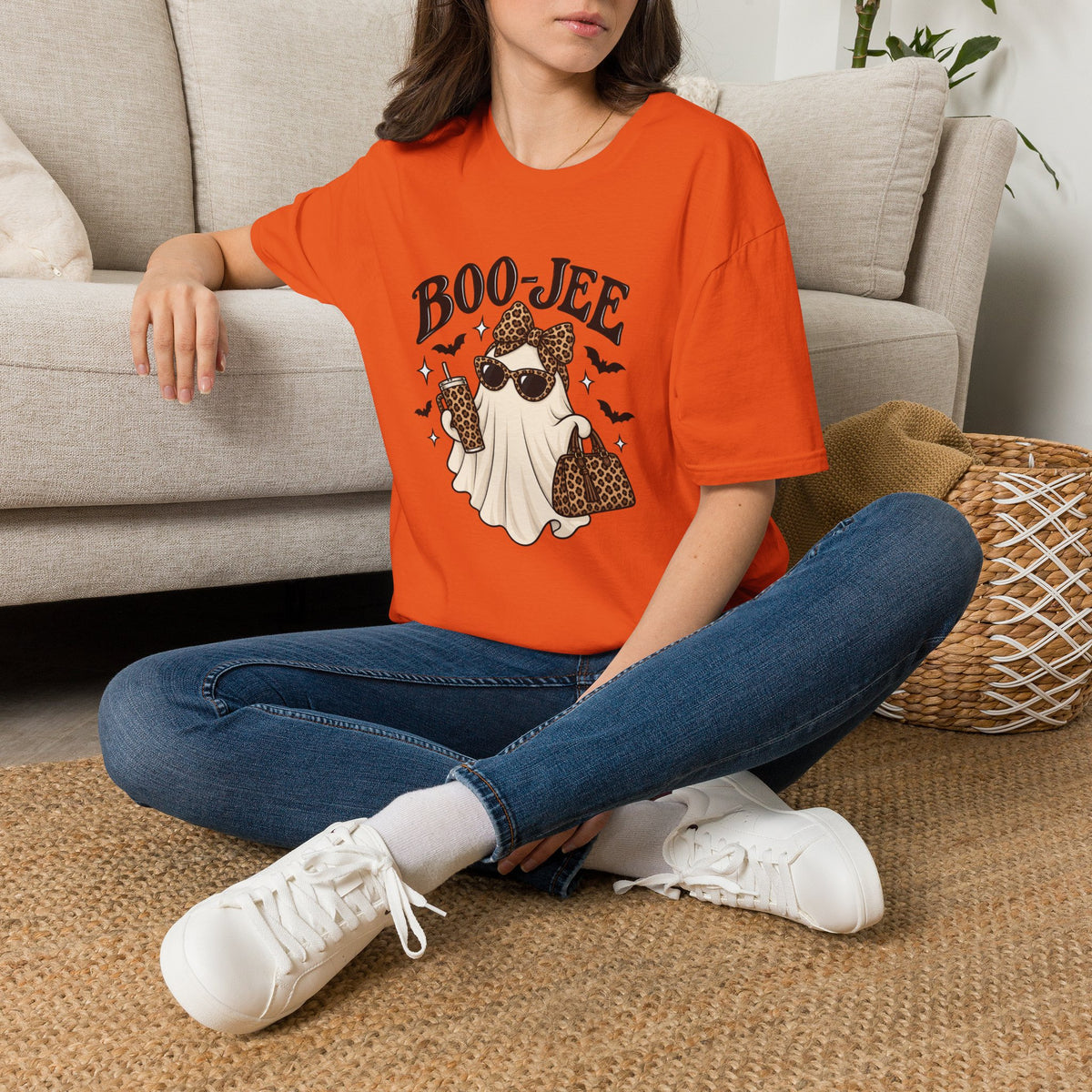 Boo-Jeep Ghost Graphic T-Shirt — Cute Luxury Ghost Halloween Tee