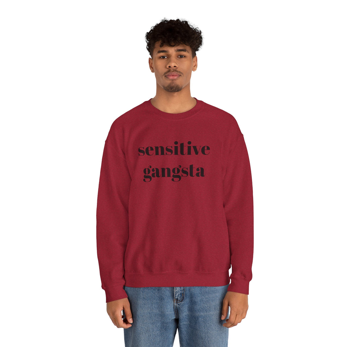 Sensitive Gangsta Sweatshirt — Funny Feminine Slogan Crewneck