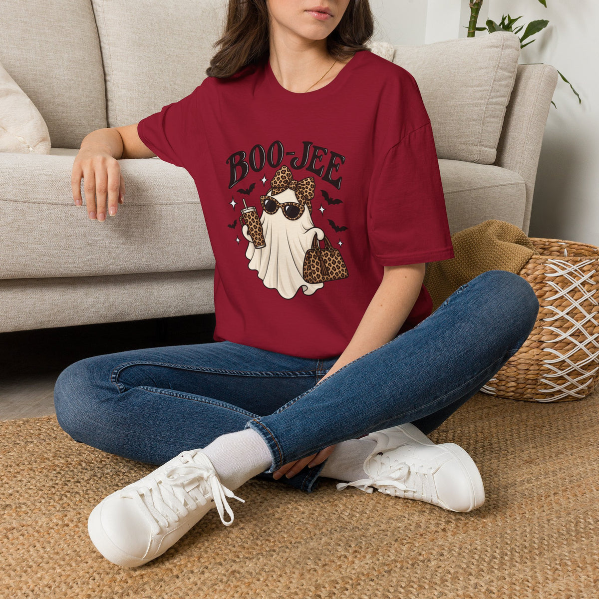 Boo-Jeep Ghost Graphic T-Shirt — Cute Luxury Ghost Halloween Tee