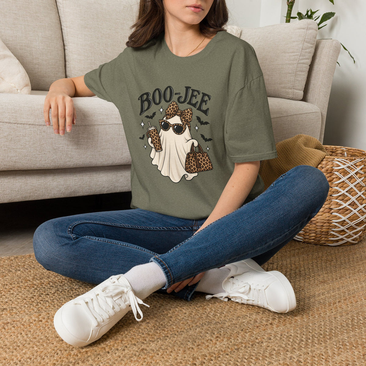 Boo-Jeep Ghost Graphic T-Shirt — Cute Luxury Ghost Halloween Tee