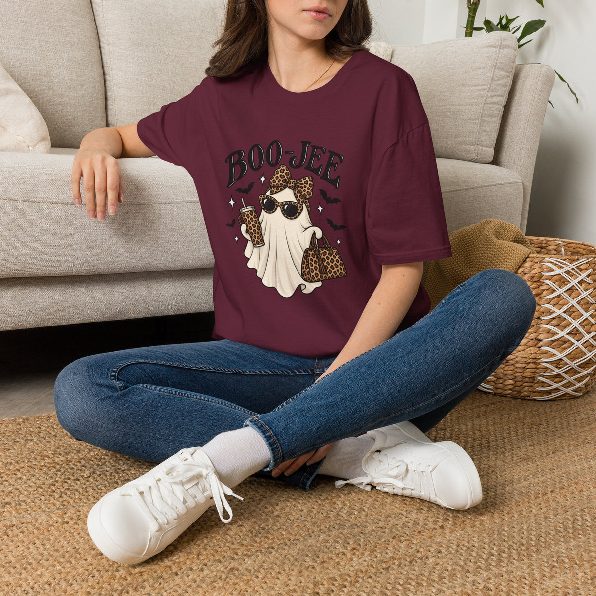 Boo-Jeep Ghost Graphic T-Shirt — Cute Luxury Ghost Halloween Tee