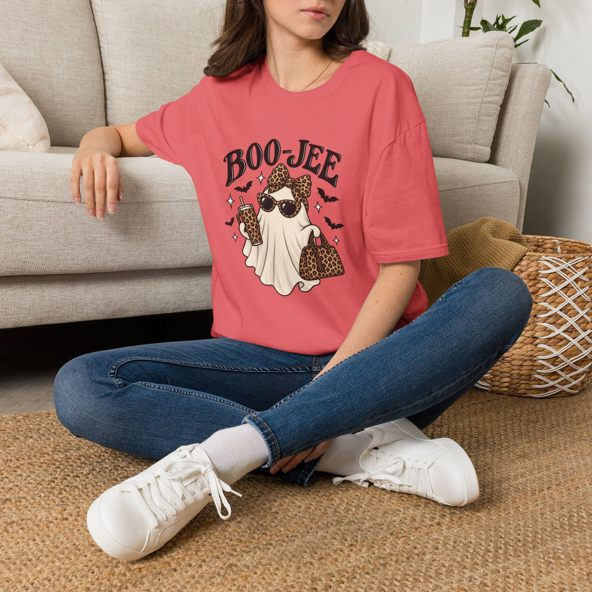 Boo-Jeep Ghost Graphic T-Shirt — Cute Luxury Ghost Halloween Tee